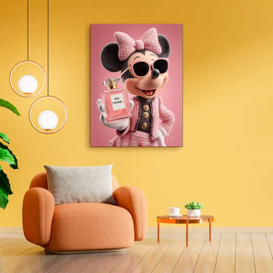 Paris Glam Minnie Maus Alu Dibond Bild