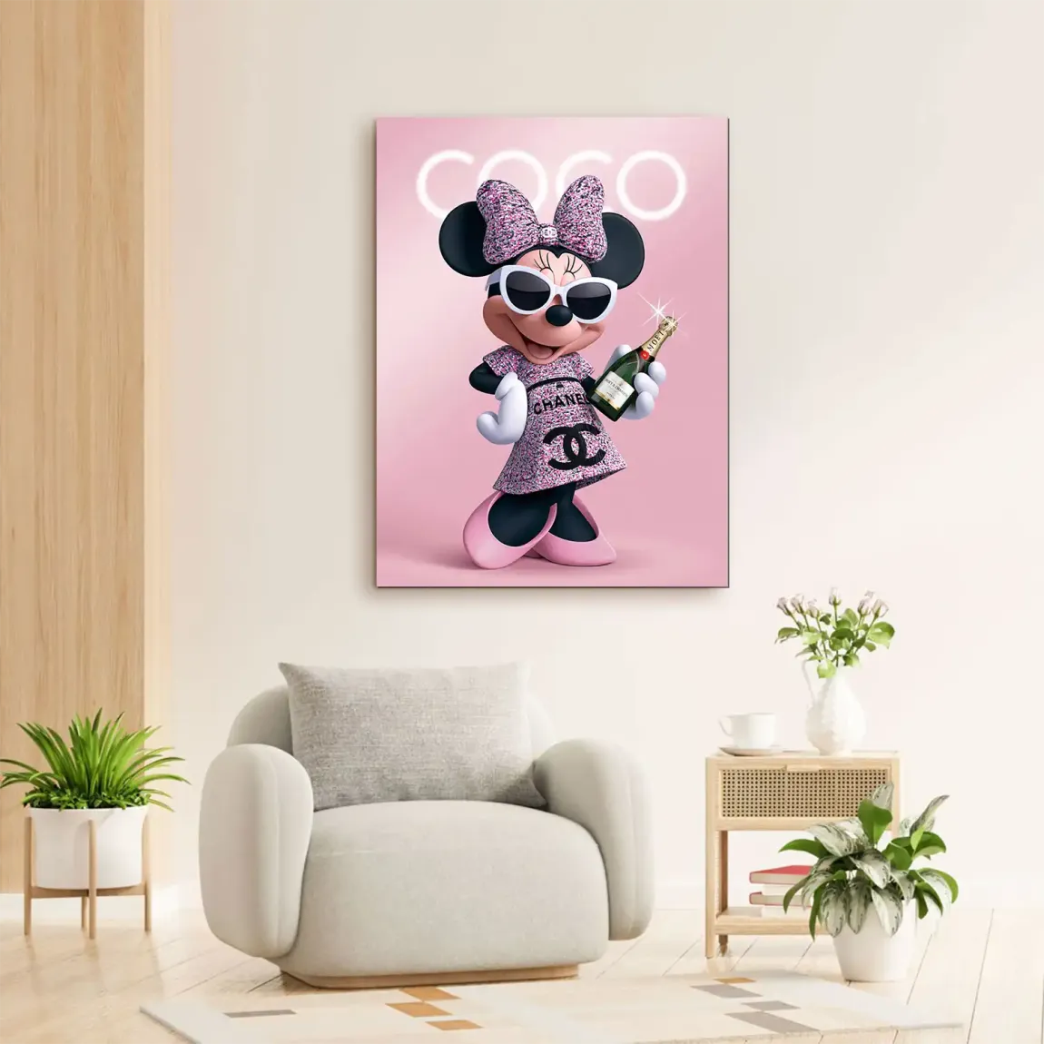 Minnie Maus Moet Alu Dibond Wandbild