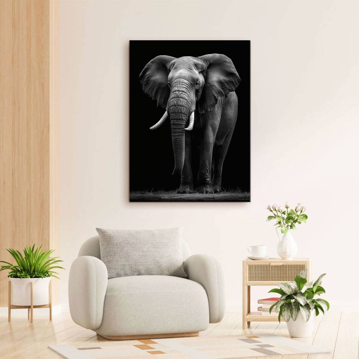 Black Elefant Alu Dibond Wandbild