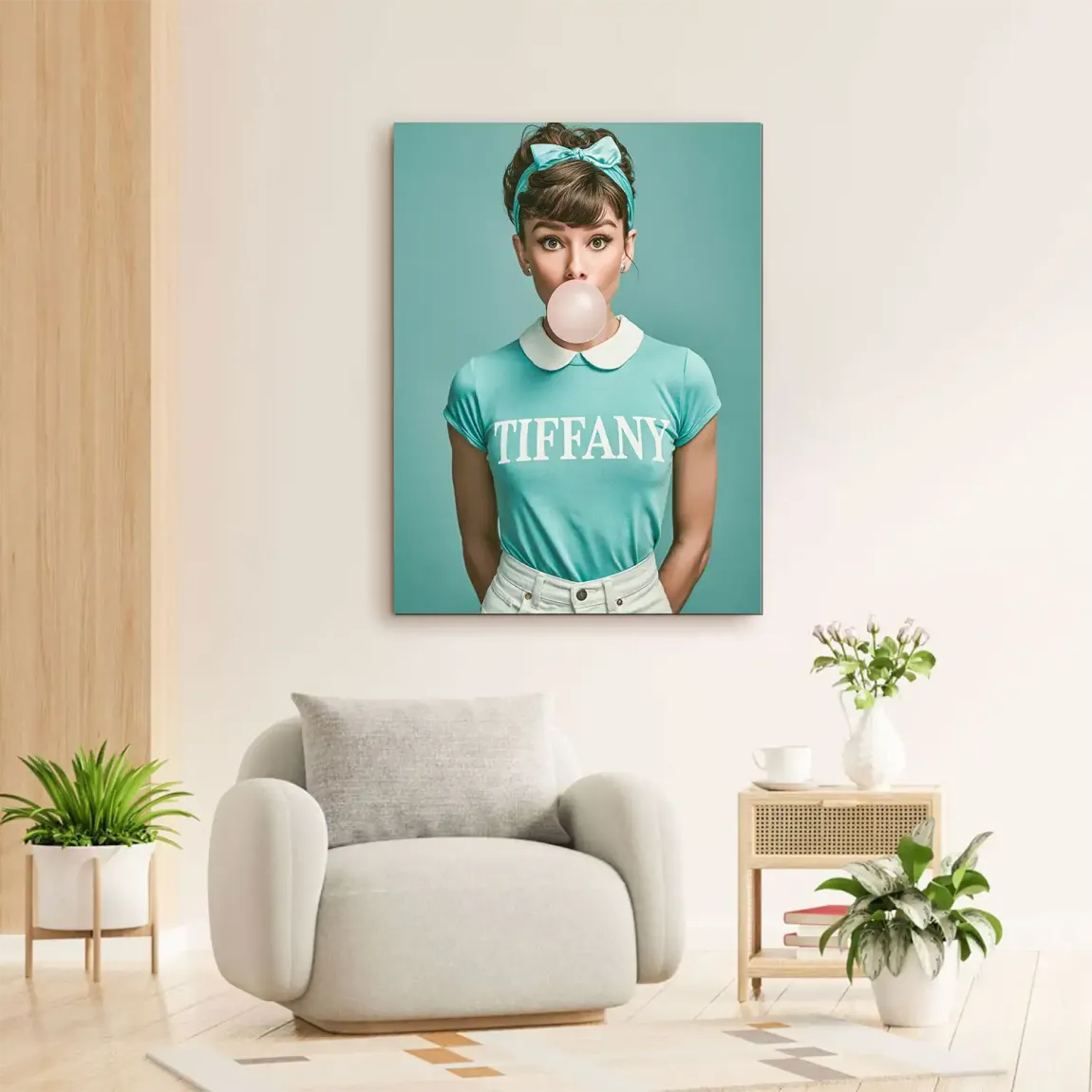 Audrey Bubble Tiffany Alu Dibond Wandbild
