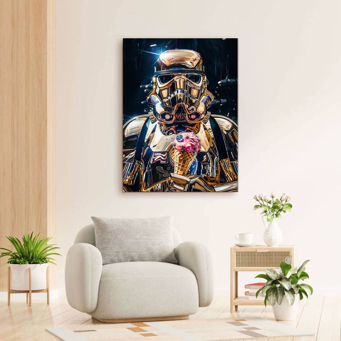 Stormtrooper Gold Alu Dibond Wandbild