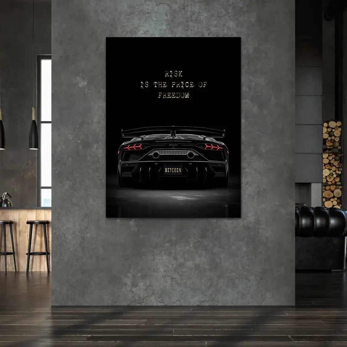 Lambo Bitcoin Alu Dibond Bild