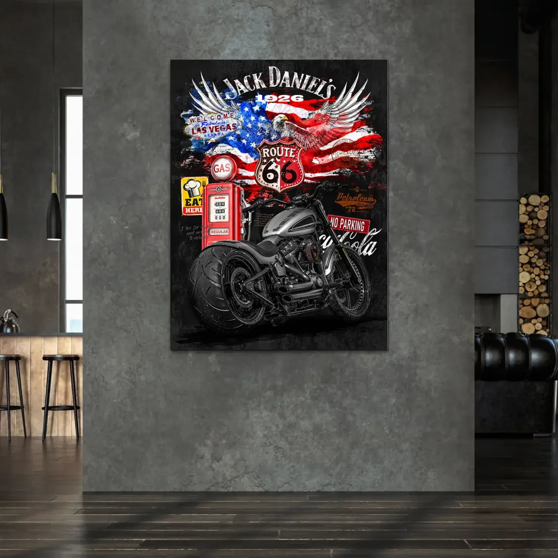 Harley Freedom Pop Art Alu Dibond Bild