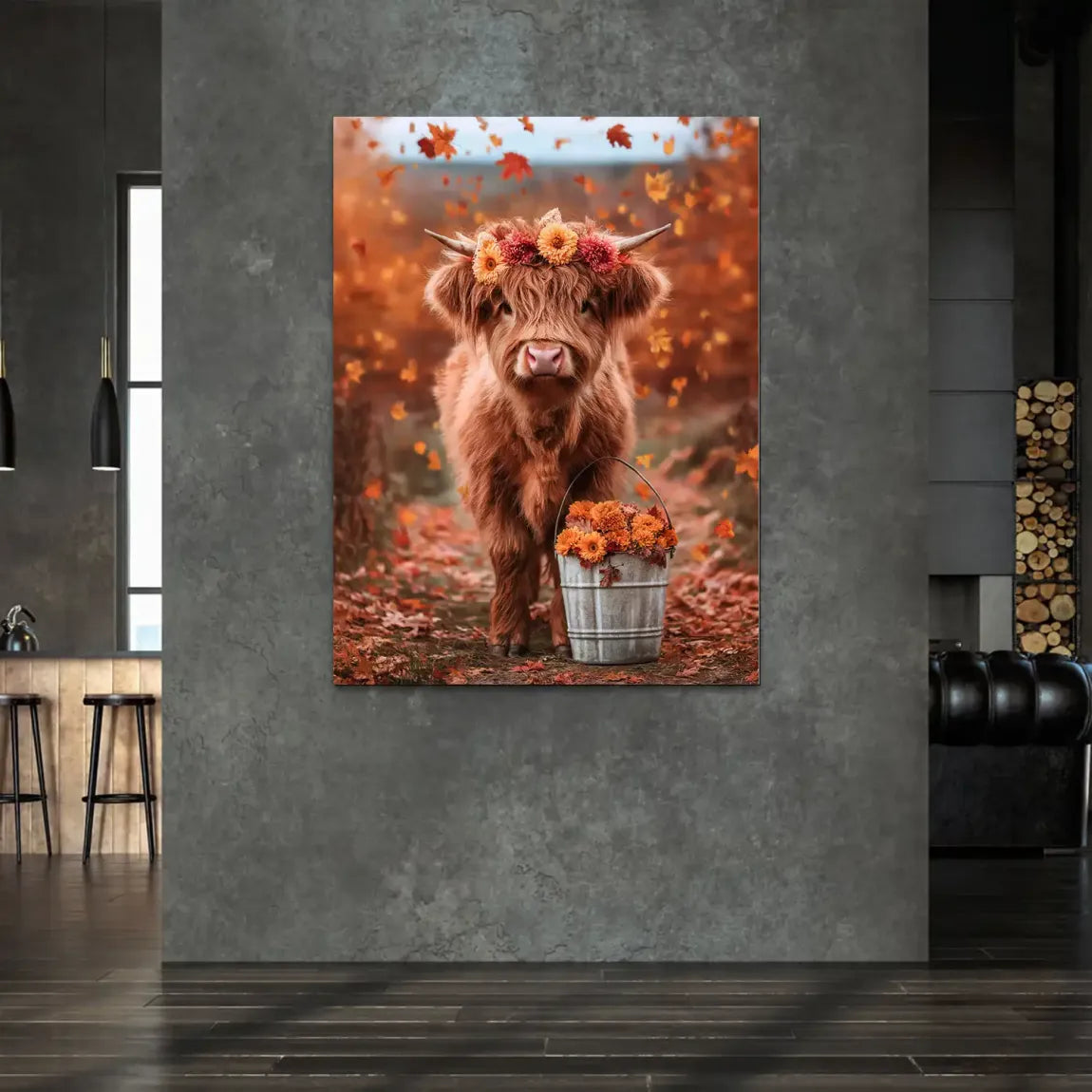 Herbstliebe Highland Alu Dibond Bild