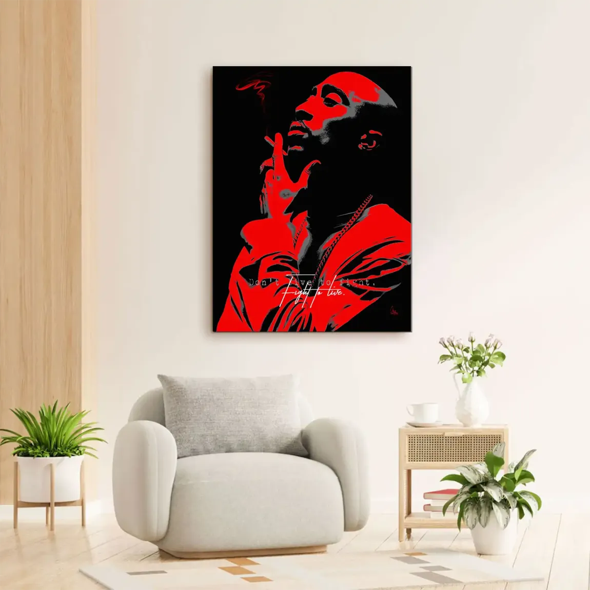 Tupac Fight Alu Dibond Wandbild