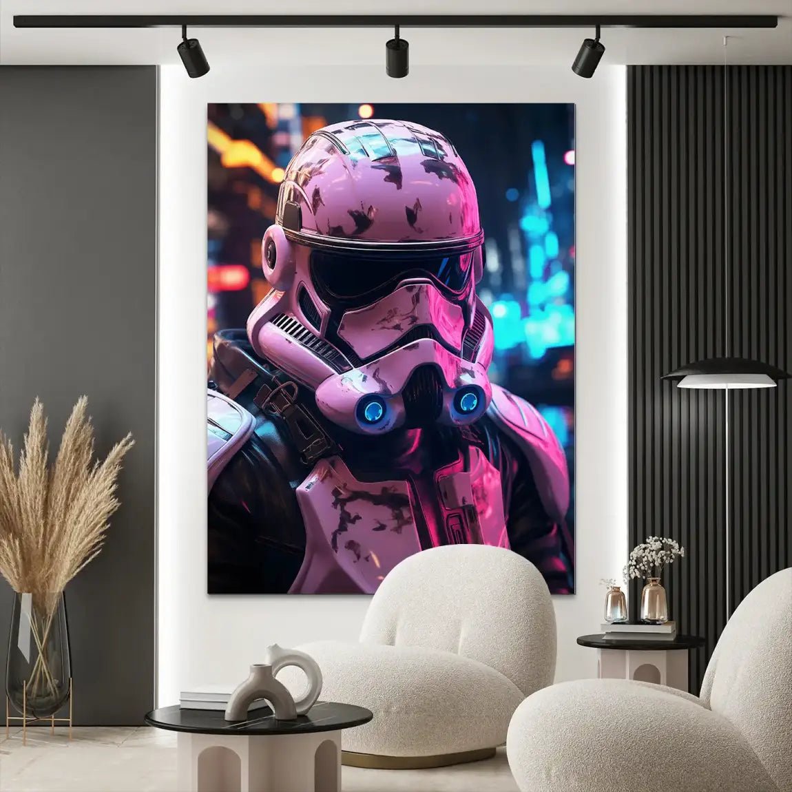 Stormtrooper Neon Style Alu Dibond Bild INGALERIE