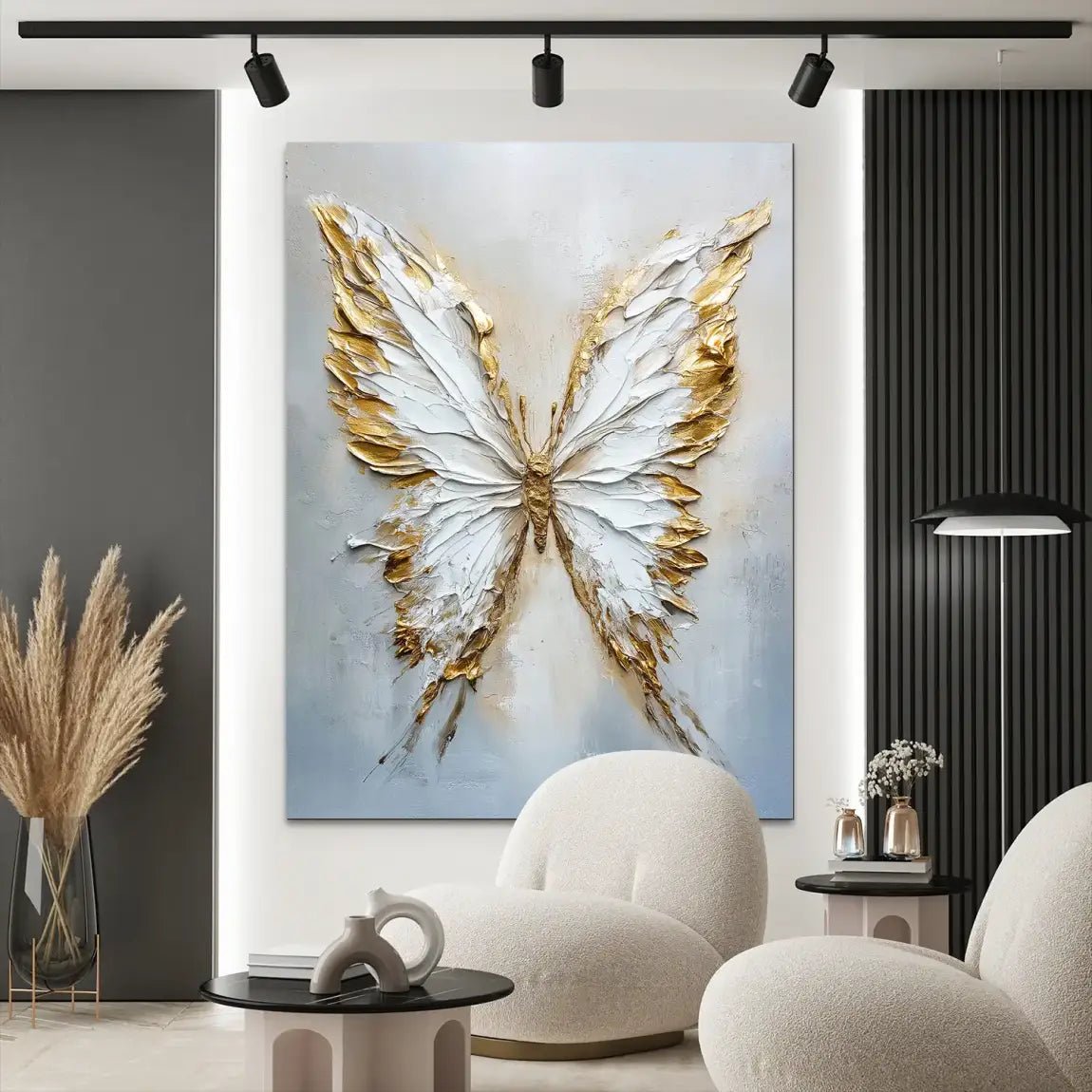 Schmetterling Gold Style Alu Dibond Bild INGALERIE