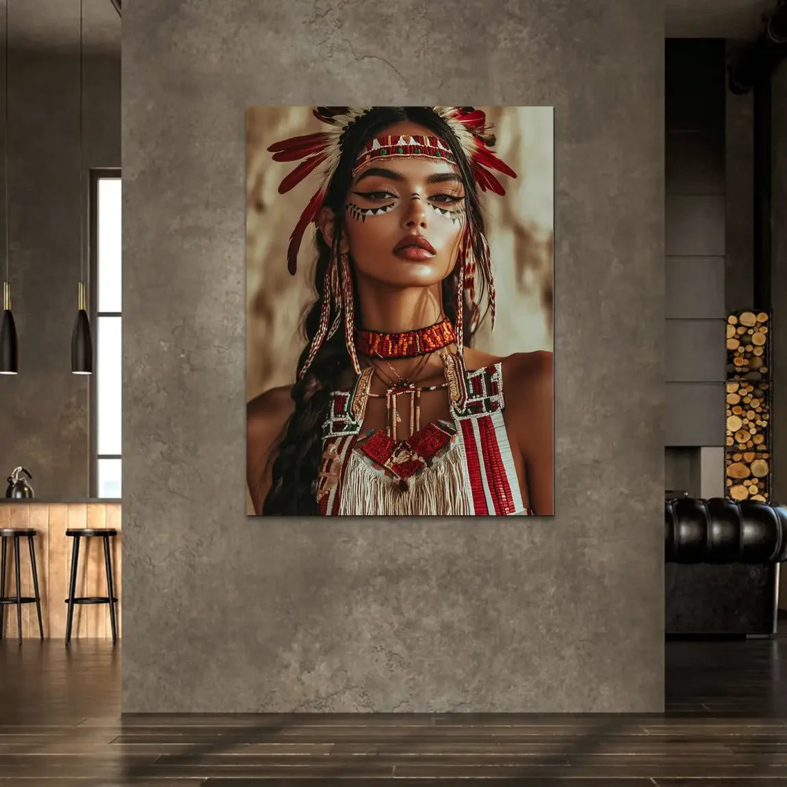 Die Indianerin Alu Dibond Wandbild