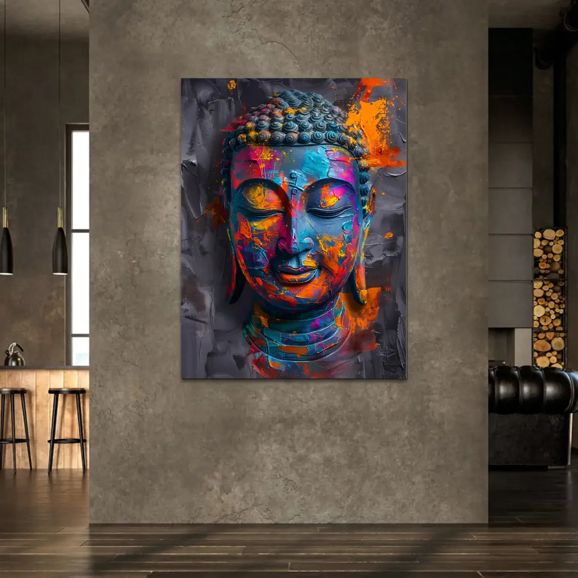 Buddha Farbpoesie Alu Dibond Wandbild