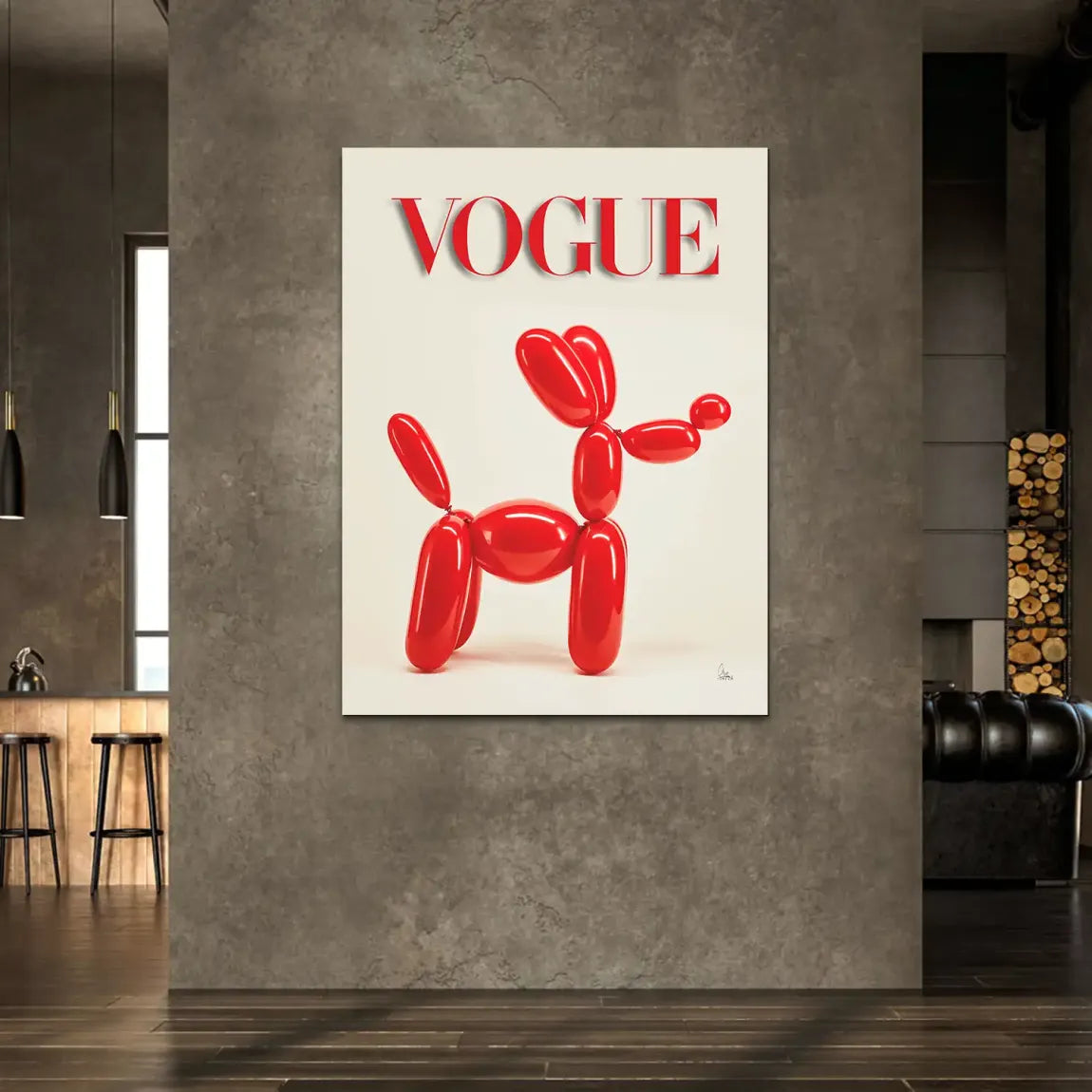 Ballonhund Couture Alu Dibond Wandbild