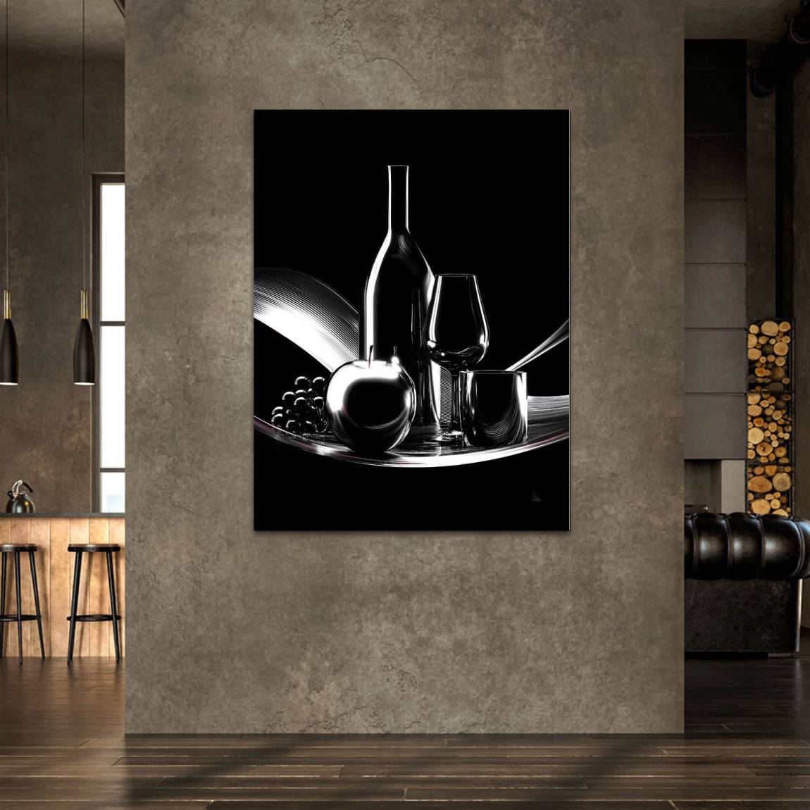 Wein Noir Alu Dibond Wandbild