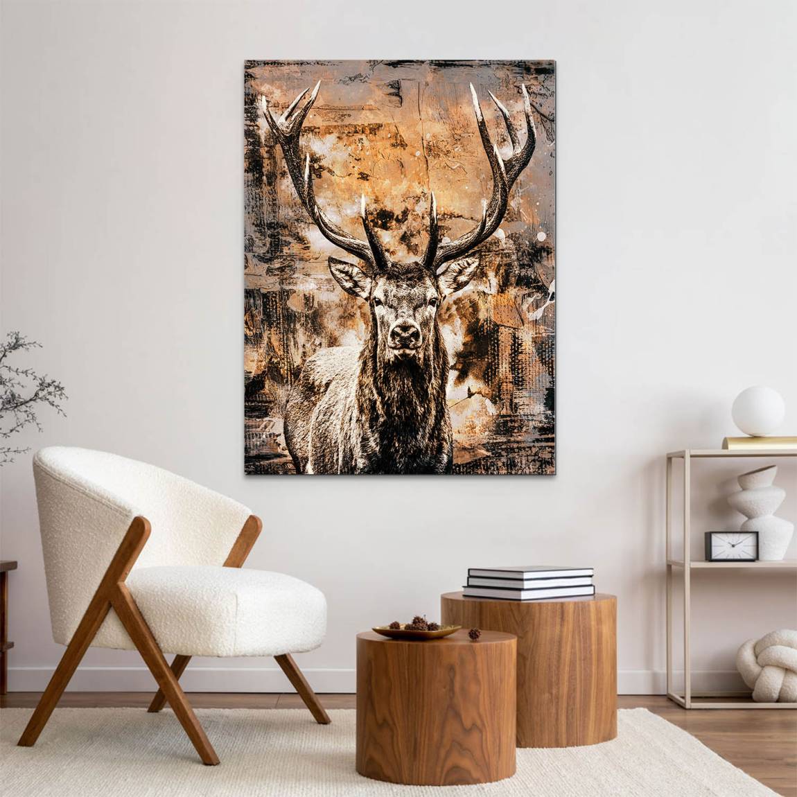 Hirsch Abstrakt Art Alu Dibond Wandbild