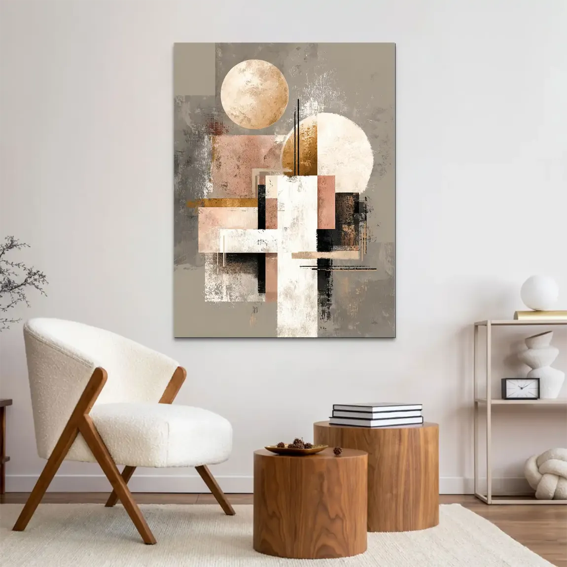 Goldene Geometrie Alu Dibond Wandbild