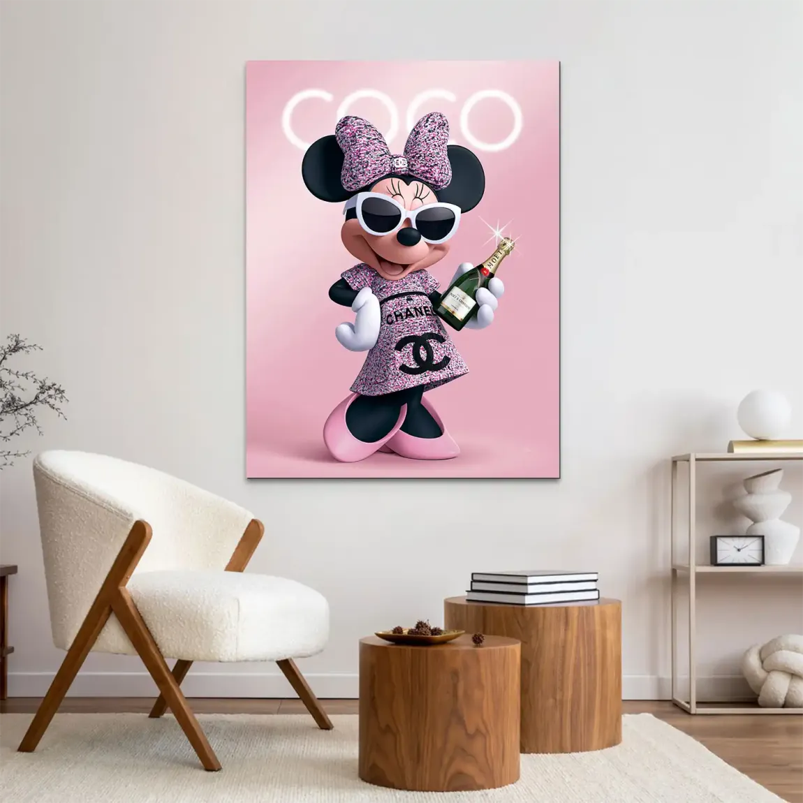 Minnie Maus Moet Alu Dibond Wandbild