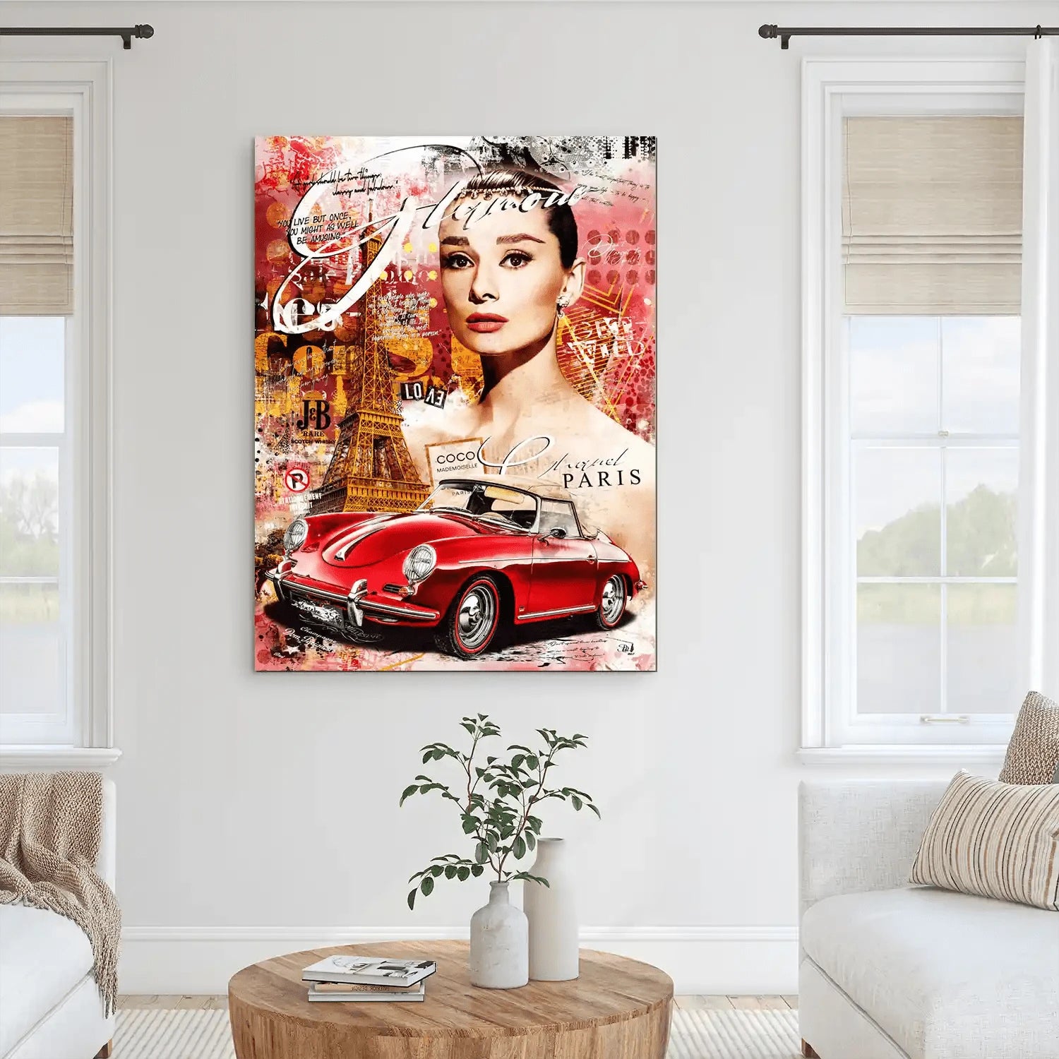 Audrey Hepburn Paris Pop Art Alu Dibond Bild INGALERIE