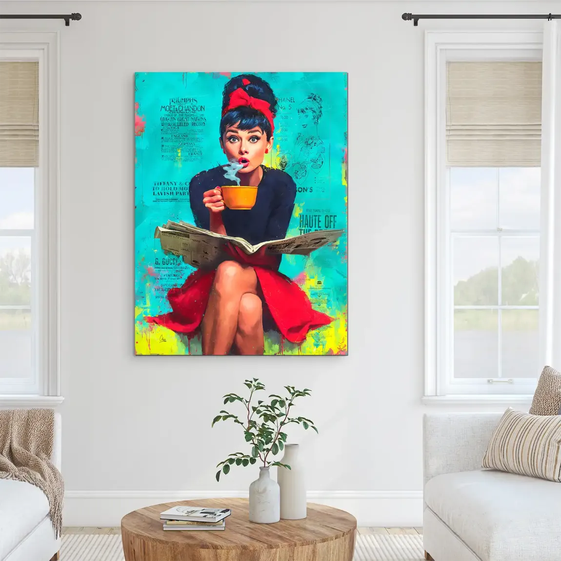 Audrey News Pop Art Alu Dibond Bild INGALERIE