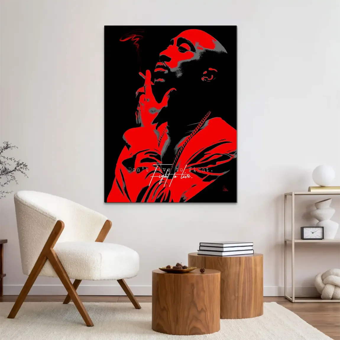 Tupac Fight Alu Dibond Wandbild