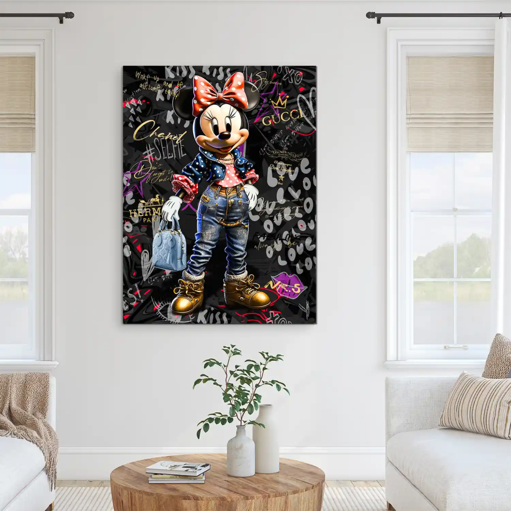 Minnie Maus Street Art Style AluDibond Bild INGALERIE