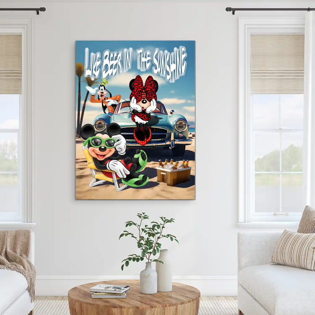 Micky & Minnie Maus like Beer AluDibond Bild INGALERIE