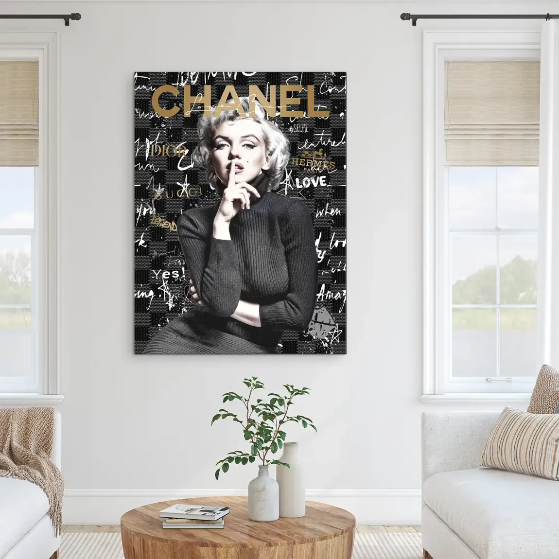 Marilyn loves Chanel Alu Dibond Bild INGALERIE