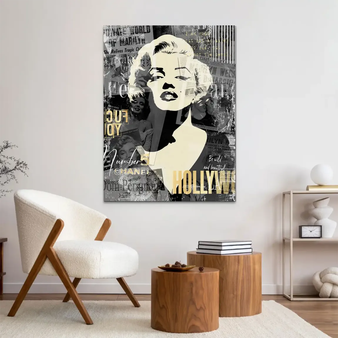 Marilyn Monroe Glamour News Alu Dibond Wandbild