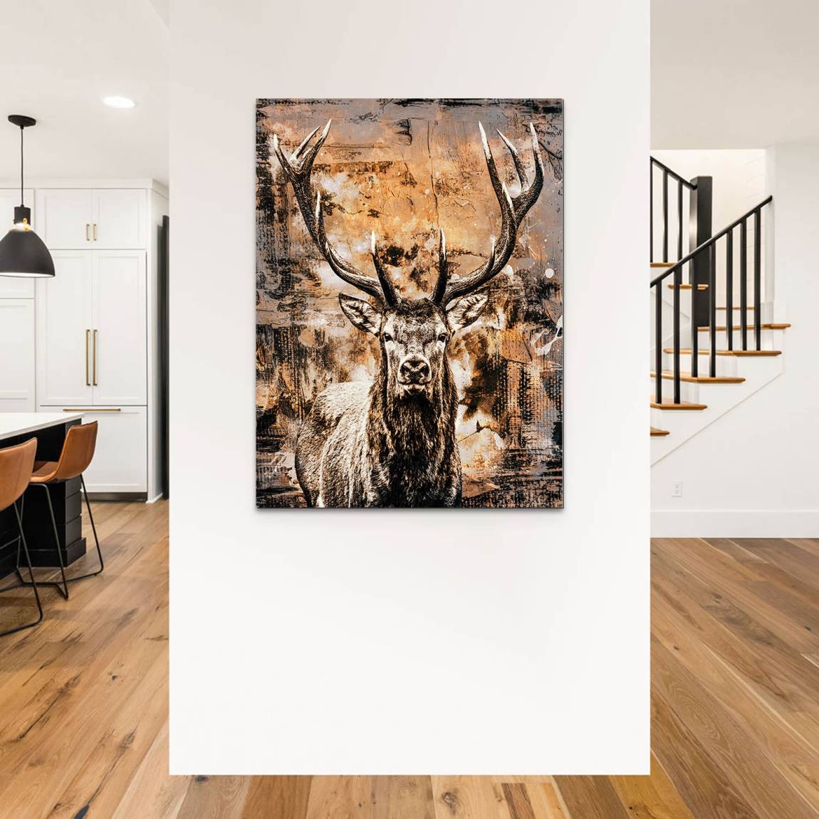 Hirsch Abstrakt Art Alu Dibond Wandbild