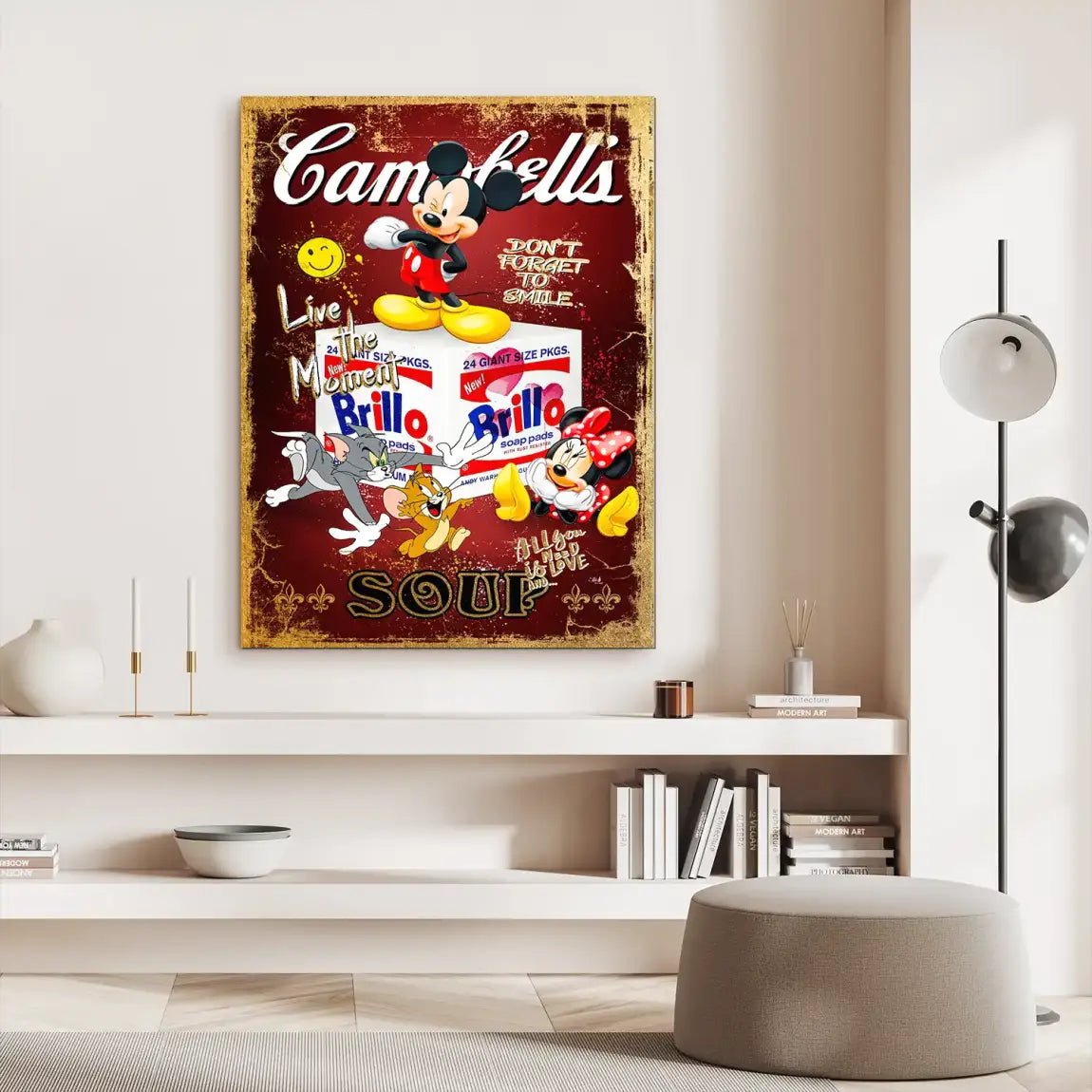 Micky Brillo Box Red Style Alu Dibond Bild INGALERIE