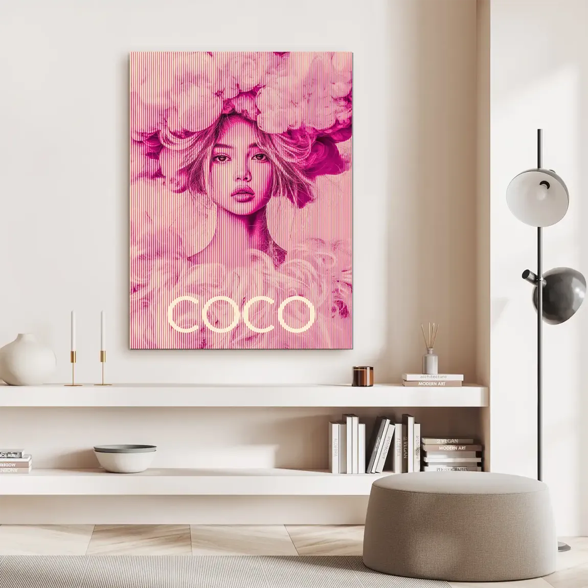 Coco Vision in Pink Alu Dibond Bild INGALERIE