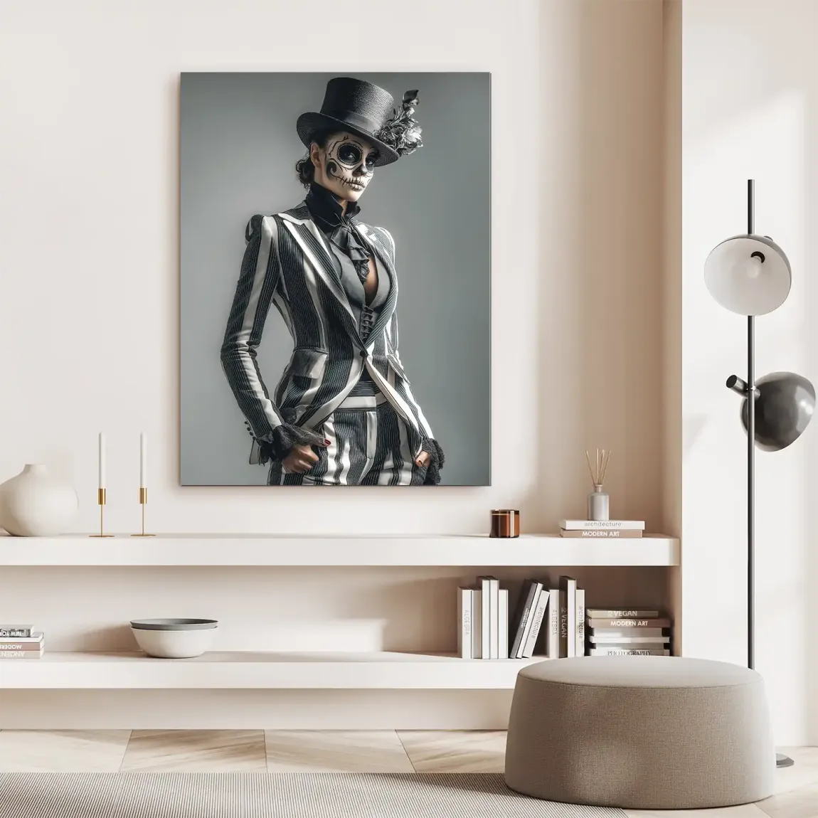 Lady Skull Alu Dibond Bild INGALERIE