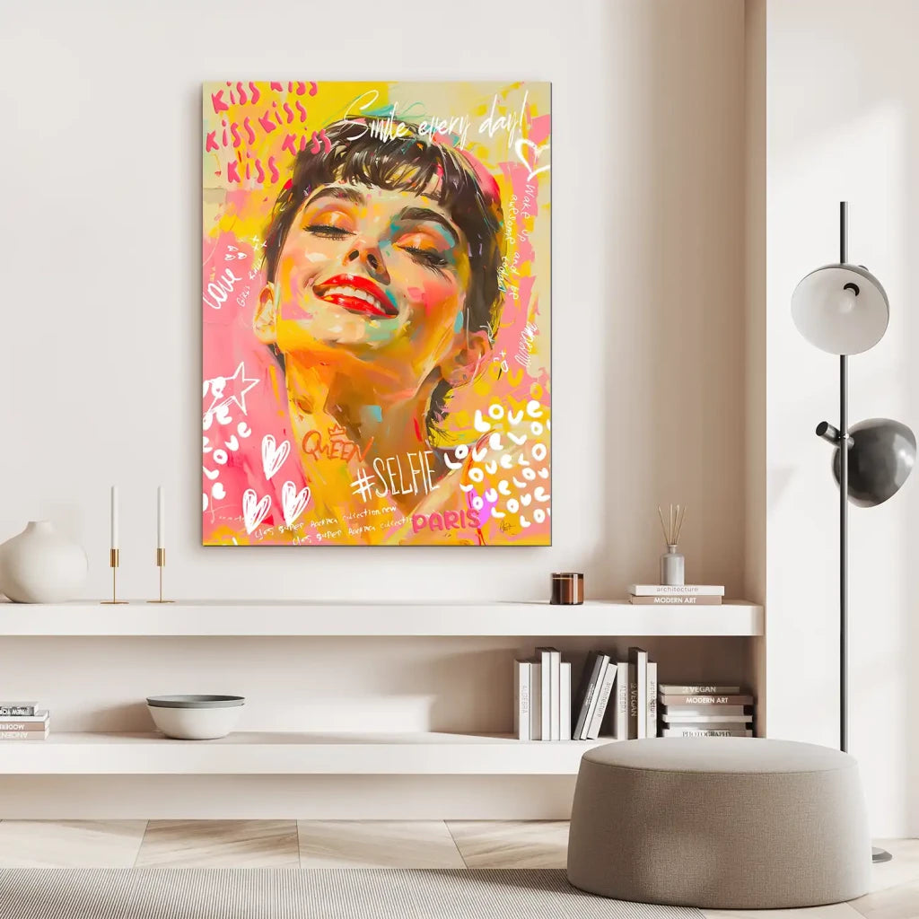 Audrey Graffiti Street Art AluDibond Bild INGALERIE