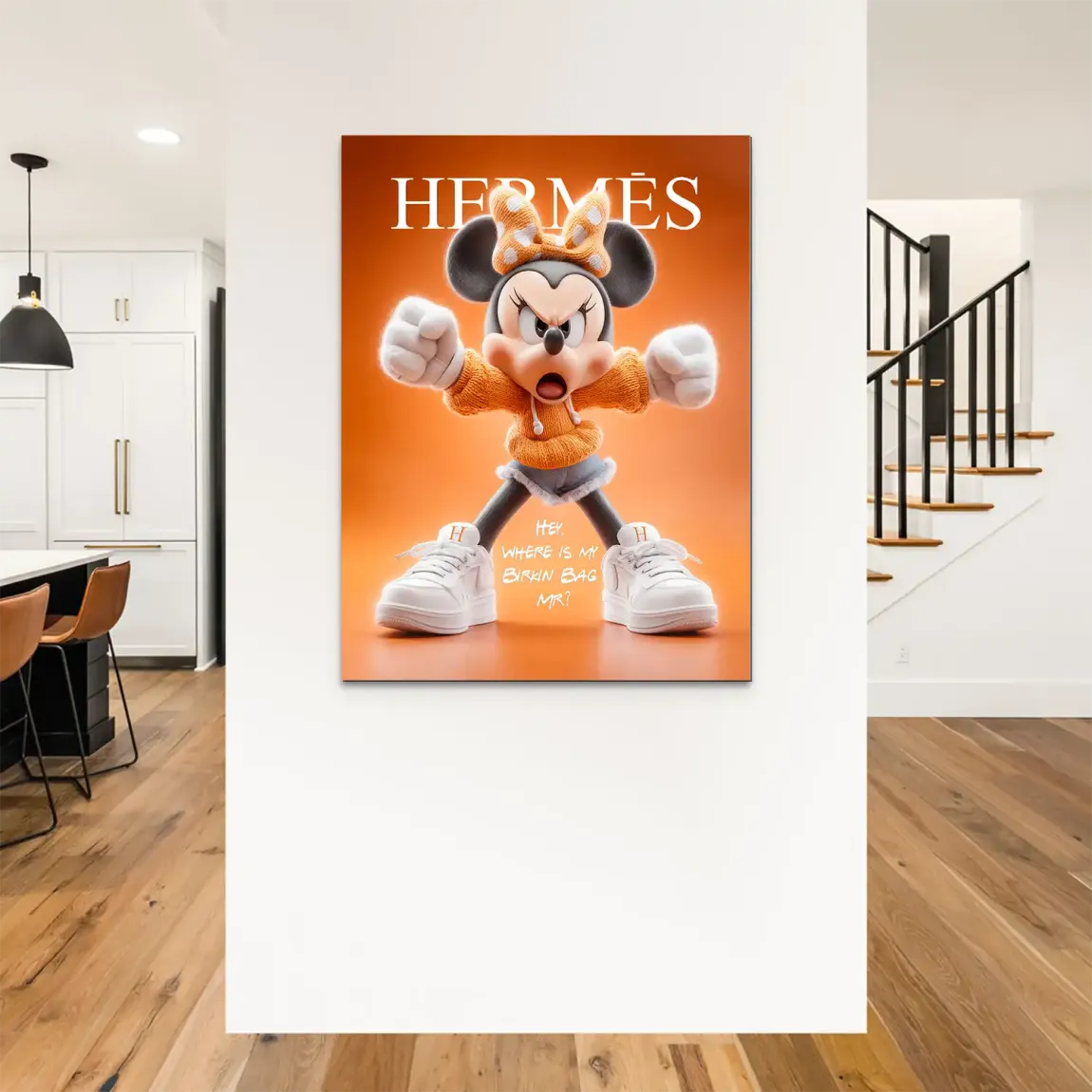 Orange Charm Minnie Maus Alu Dibond Bild