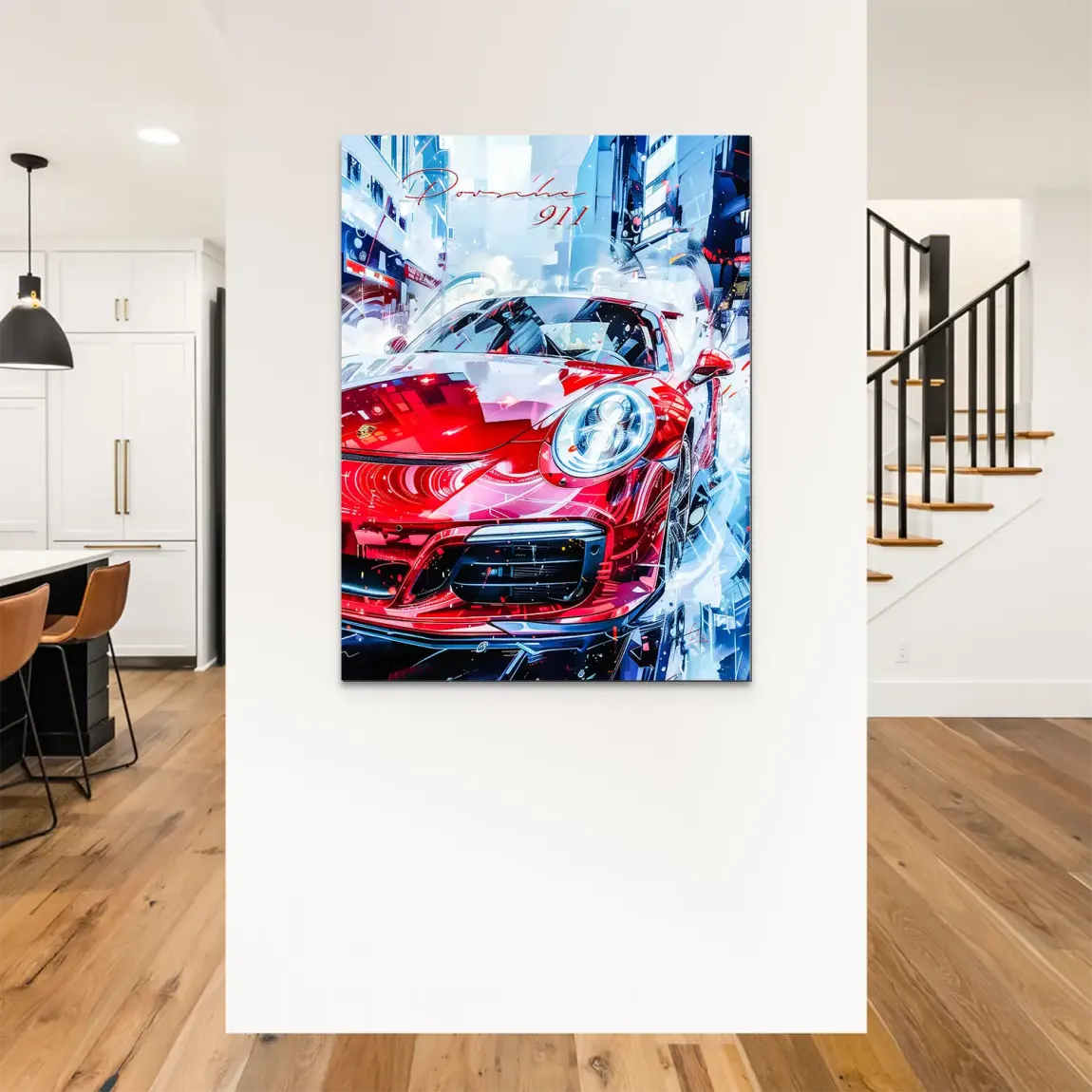 Red Pulse 911 Porsche Alu Dibond Bild