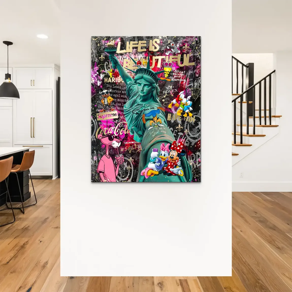 Liberty Selfie Pop Art Alu Dibond Bild