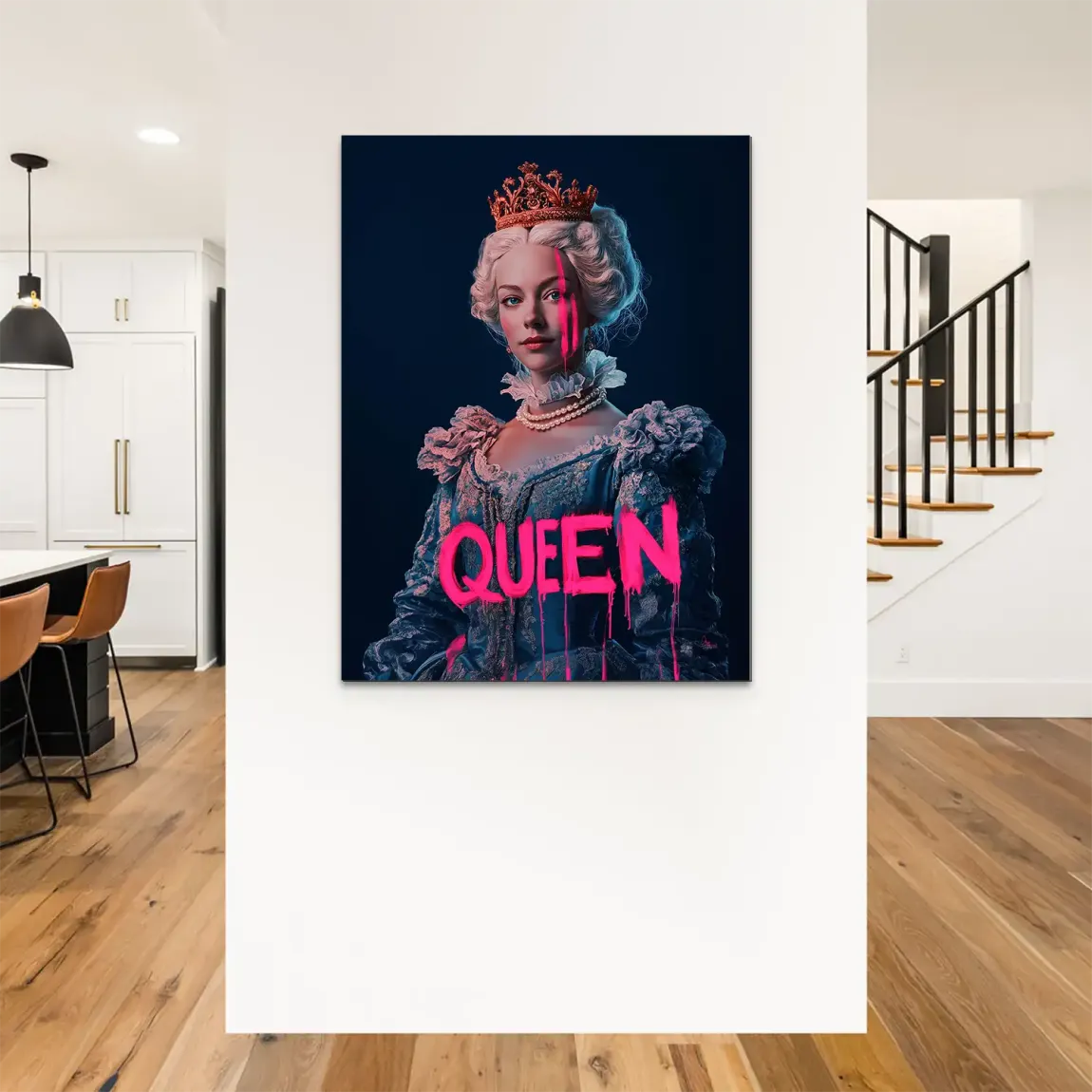 Queen Neon Art Alu Dibond Bild