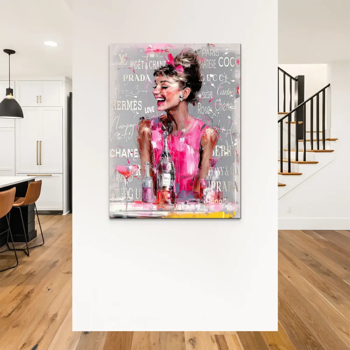 Champagne Bliss Audrey Hepburn Alu Dibond Bild