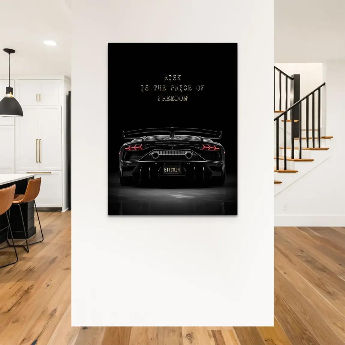 Lambo Bitcoin Alu Dibond Bild