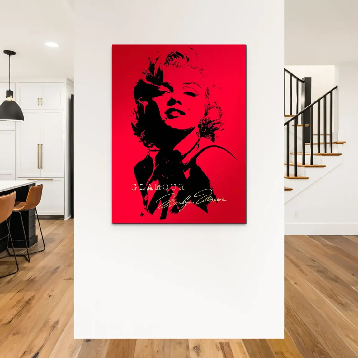 Marilyn Red Glamour Alu Dibond Bild