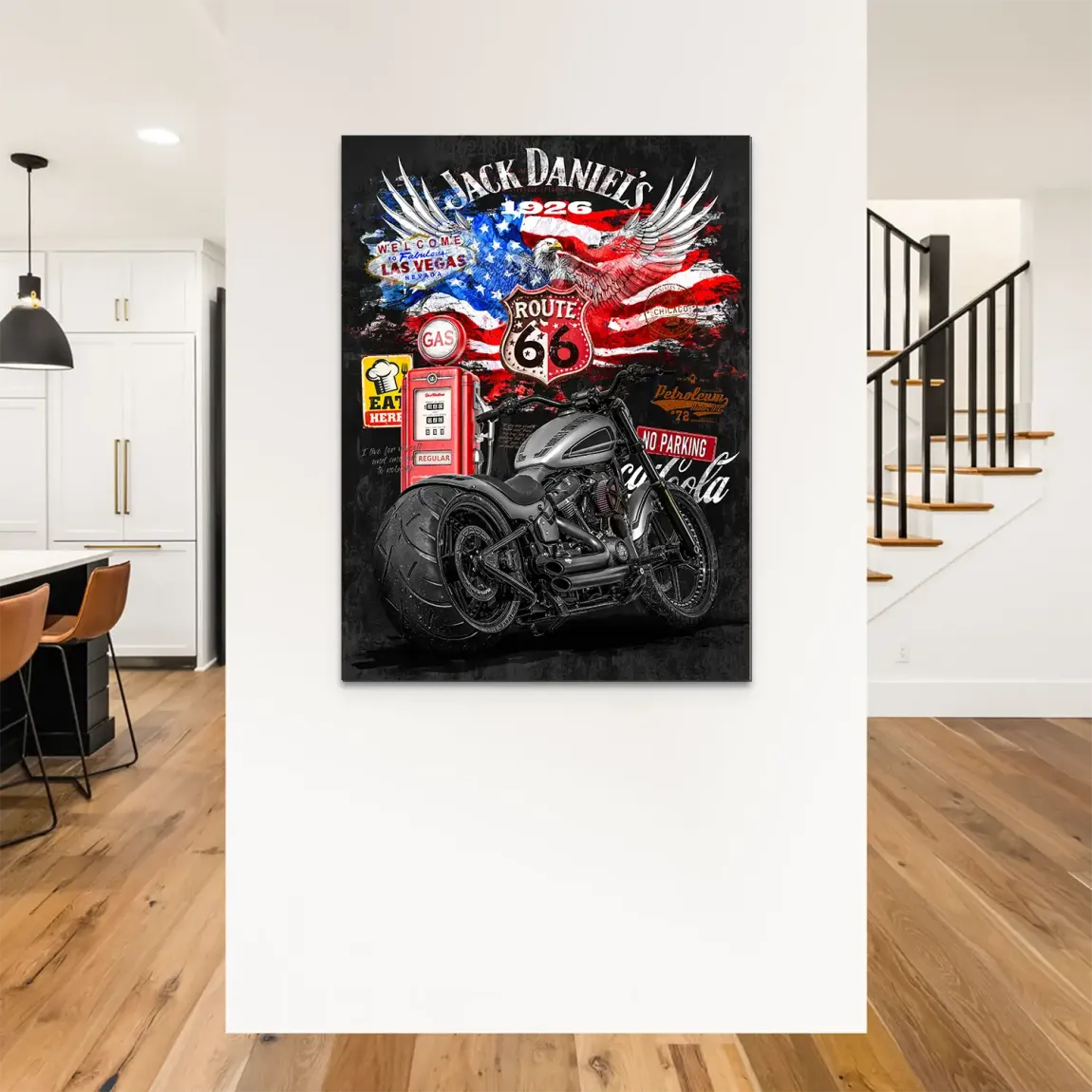 Harley Freedom Pop Art Alu Dibond Bild