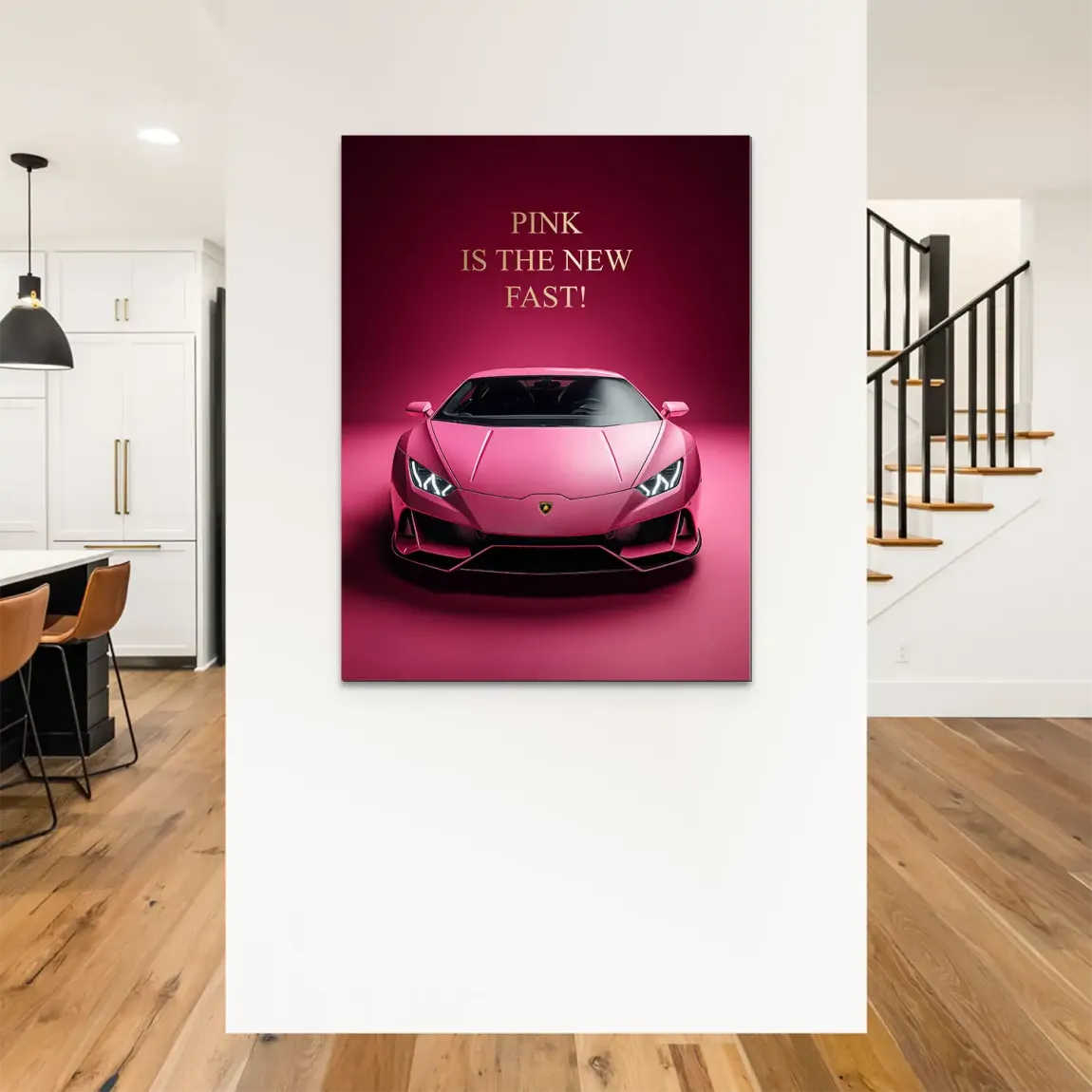 Pink Speed Lambo Alu Dibond Bild