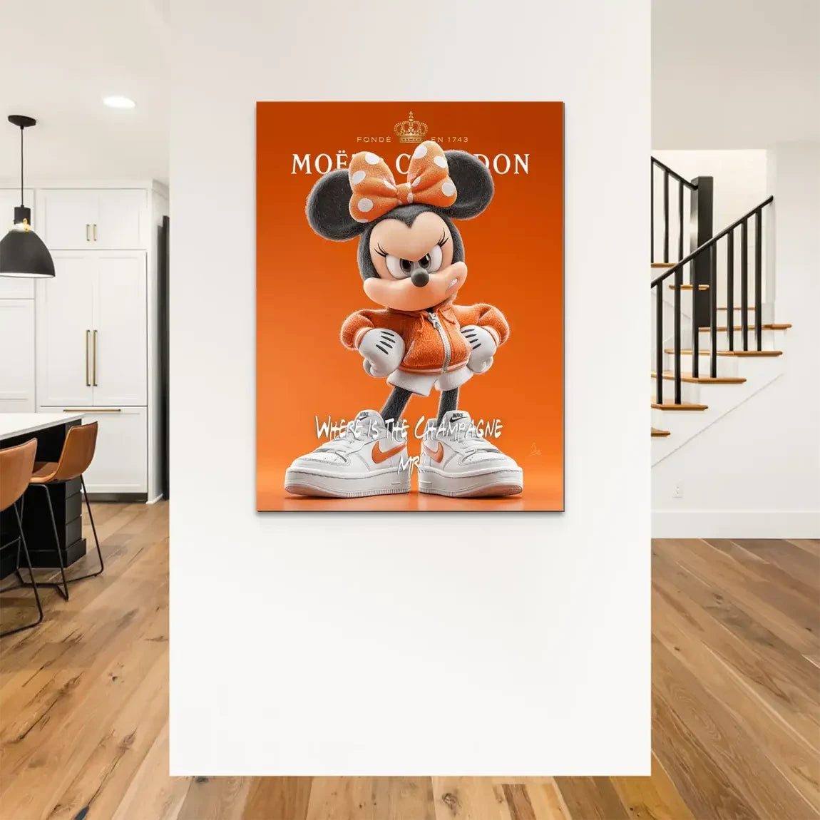 Champagne Mood Minnie Maus Alu Dibond Bild INGALERIE