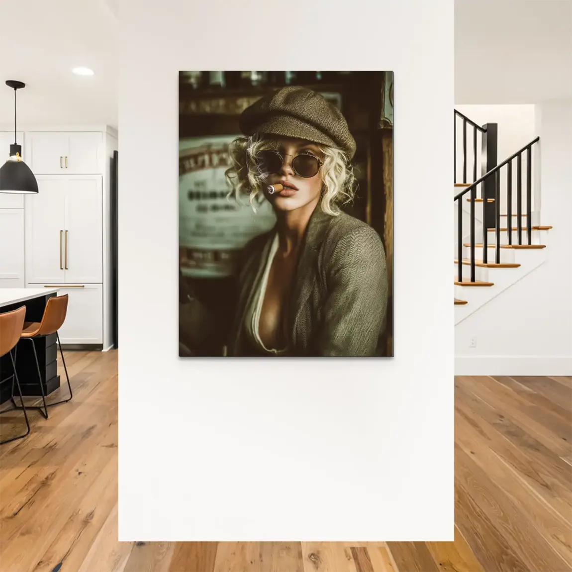 Smoked Confidence Lady Alu Dibond Bild