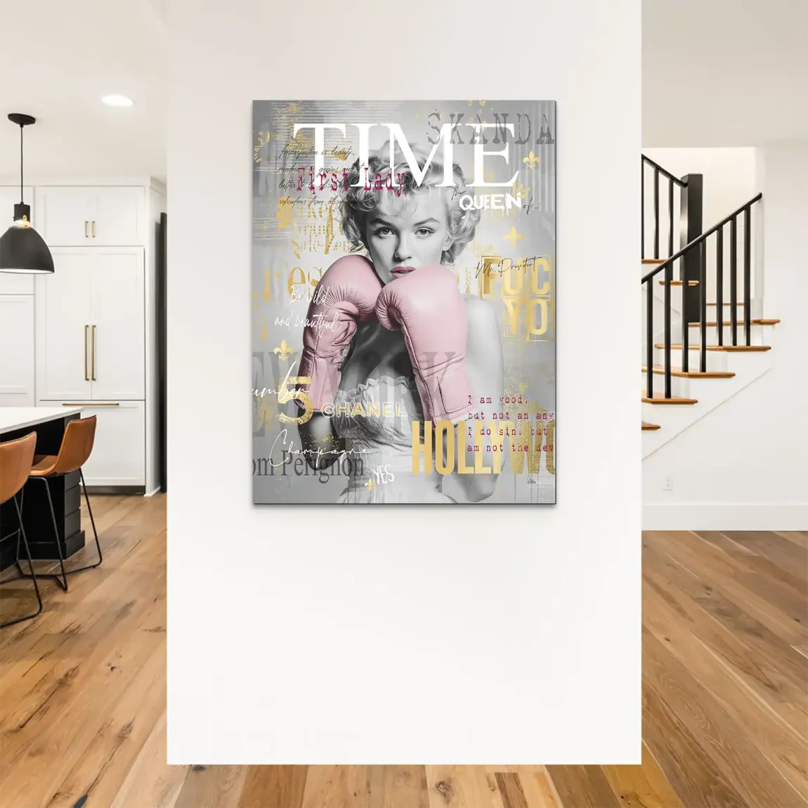 Marilyn Monroe Champ Pop Art Alu Dibond Bild