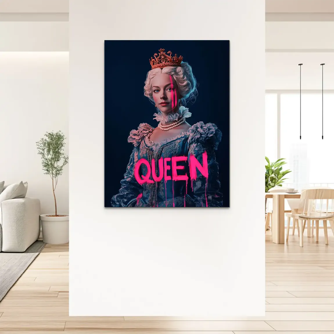 Queen Neon Art Alu Dibond Bild