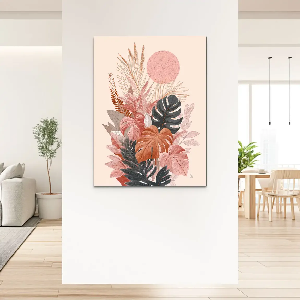 Terracotta Leaves Harmony Alu Dibond Bild