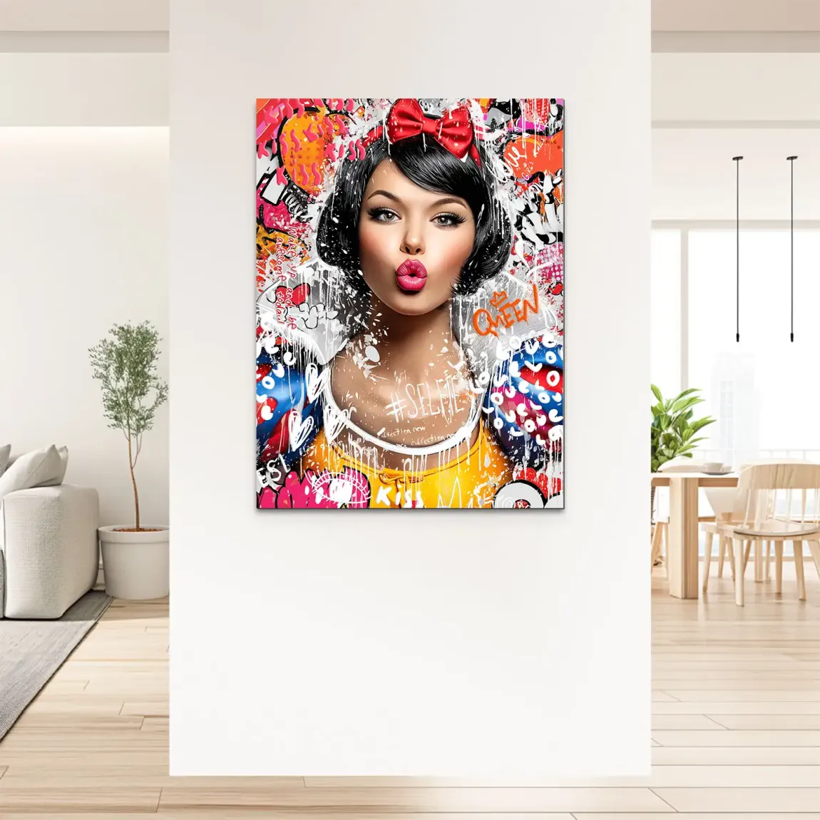 Schneewittchen Pop Art Queen Alu Dibond Bild