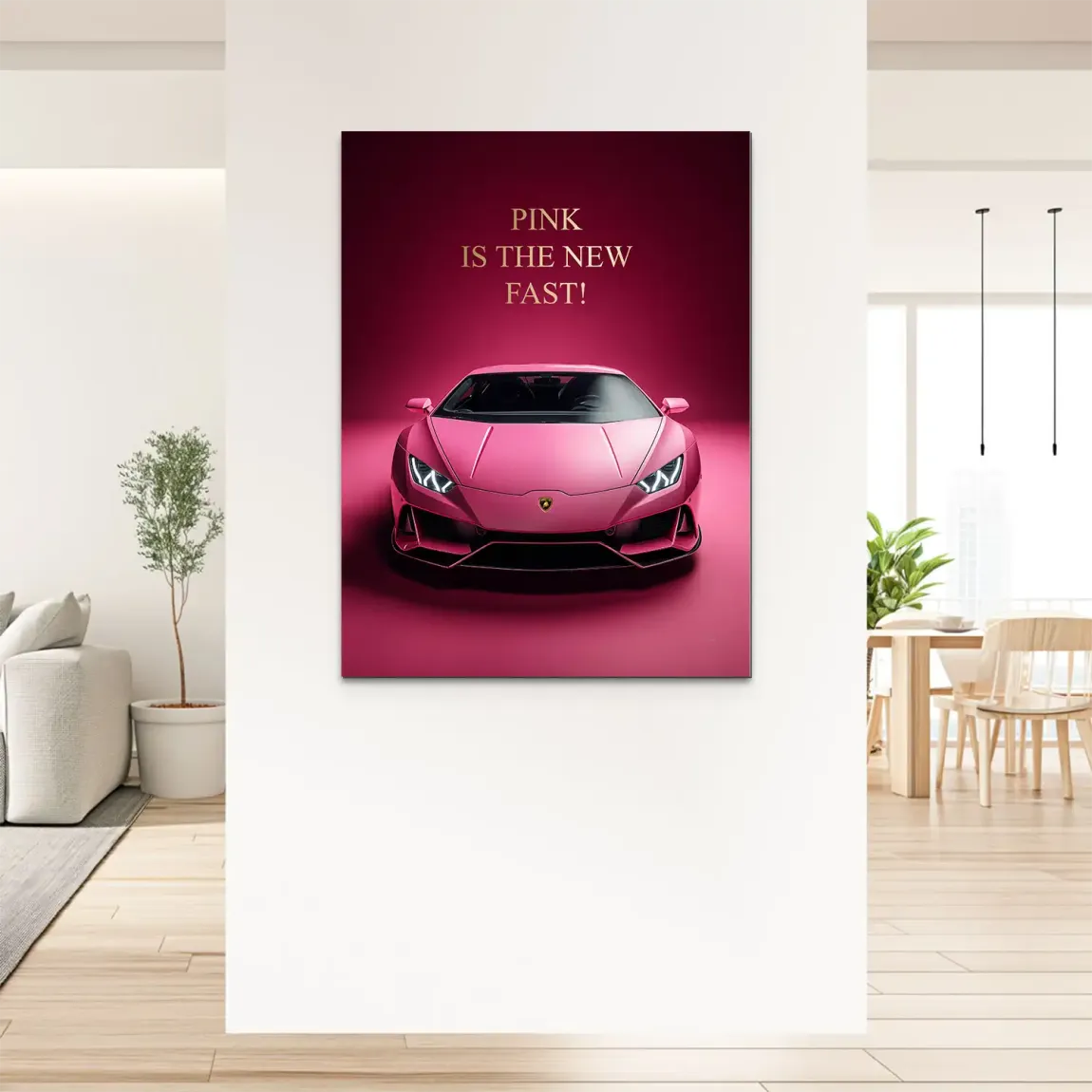 Pink Speed Lambo Alu Dibond Bild