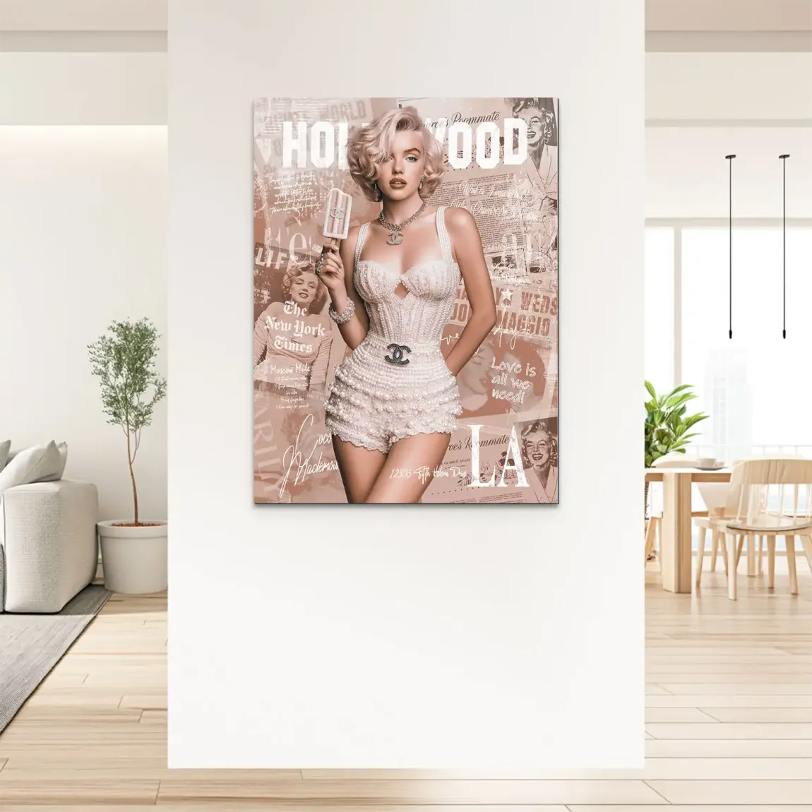 Hollywood Glam Marilyn Alu Dibond Bild
