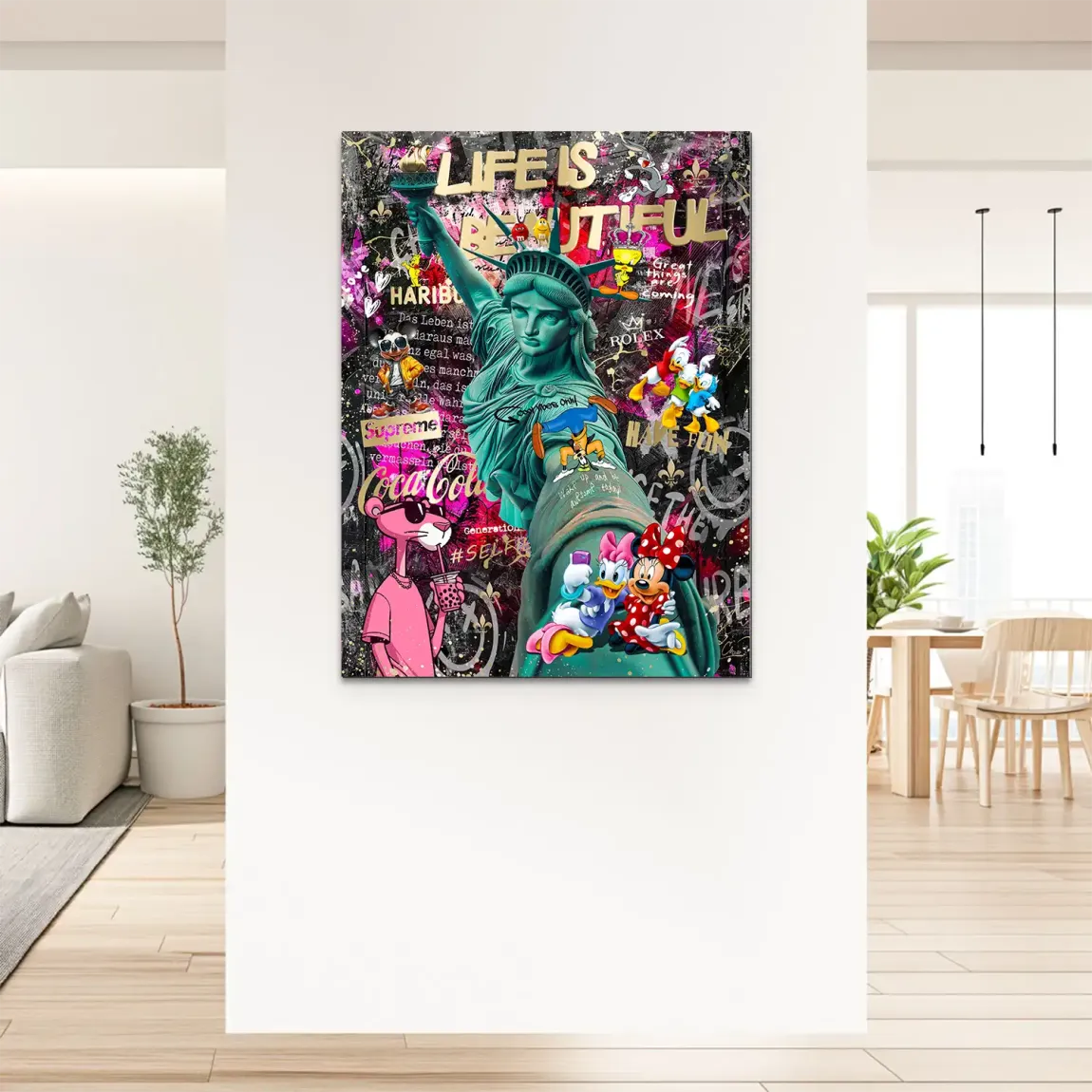 Liberty Selfie Pop Art Alu Dibond Bild