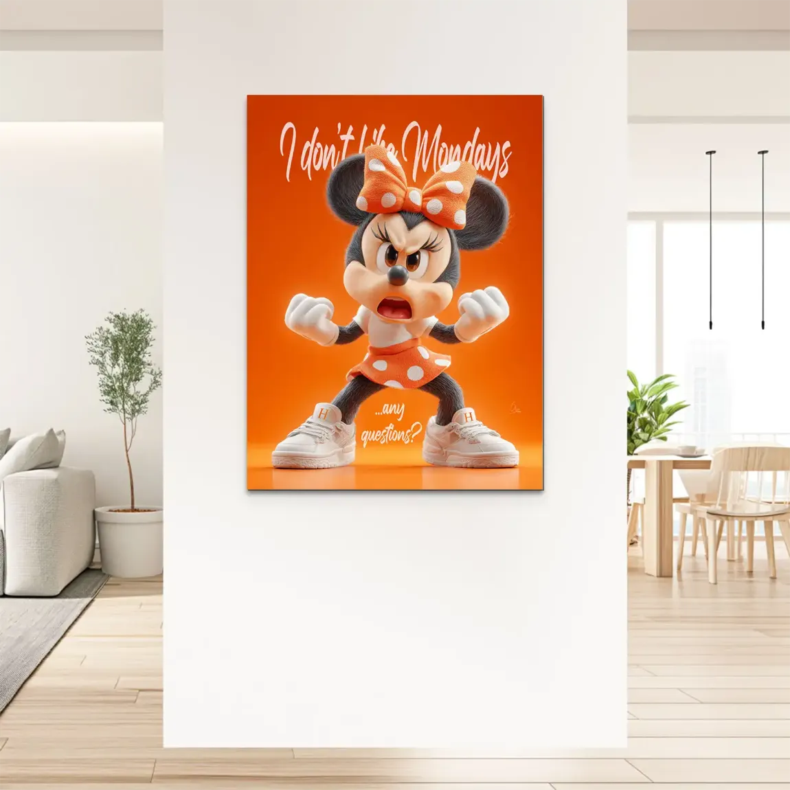 Monday Mood Minnie Maus Alu Dibond Bild