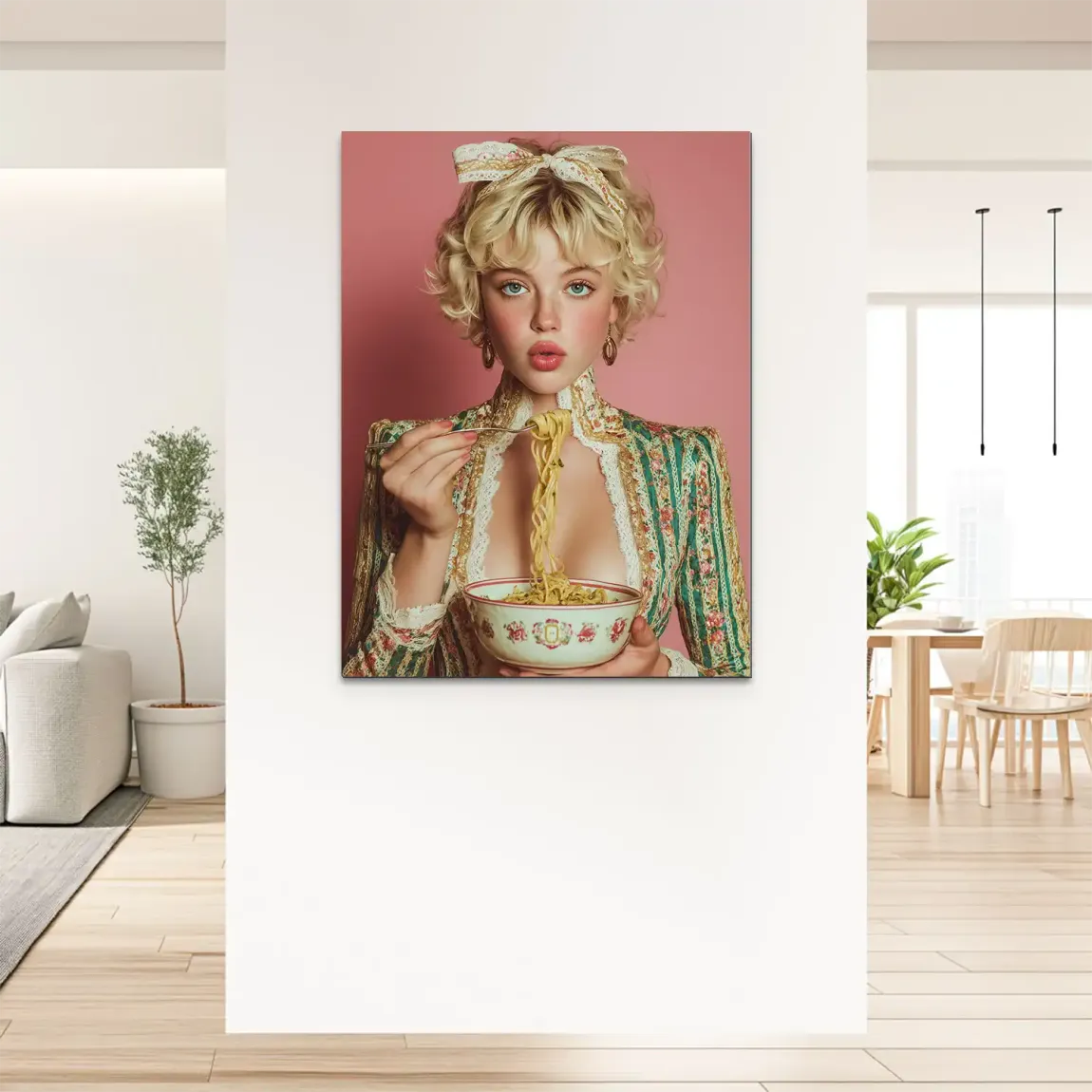 La Dolce Noodle Lady Alu Dibond Bild